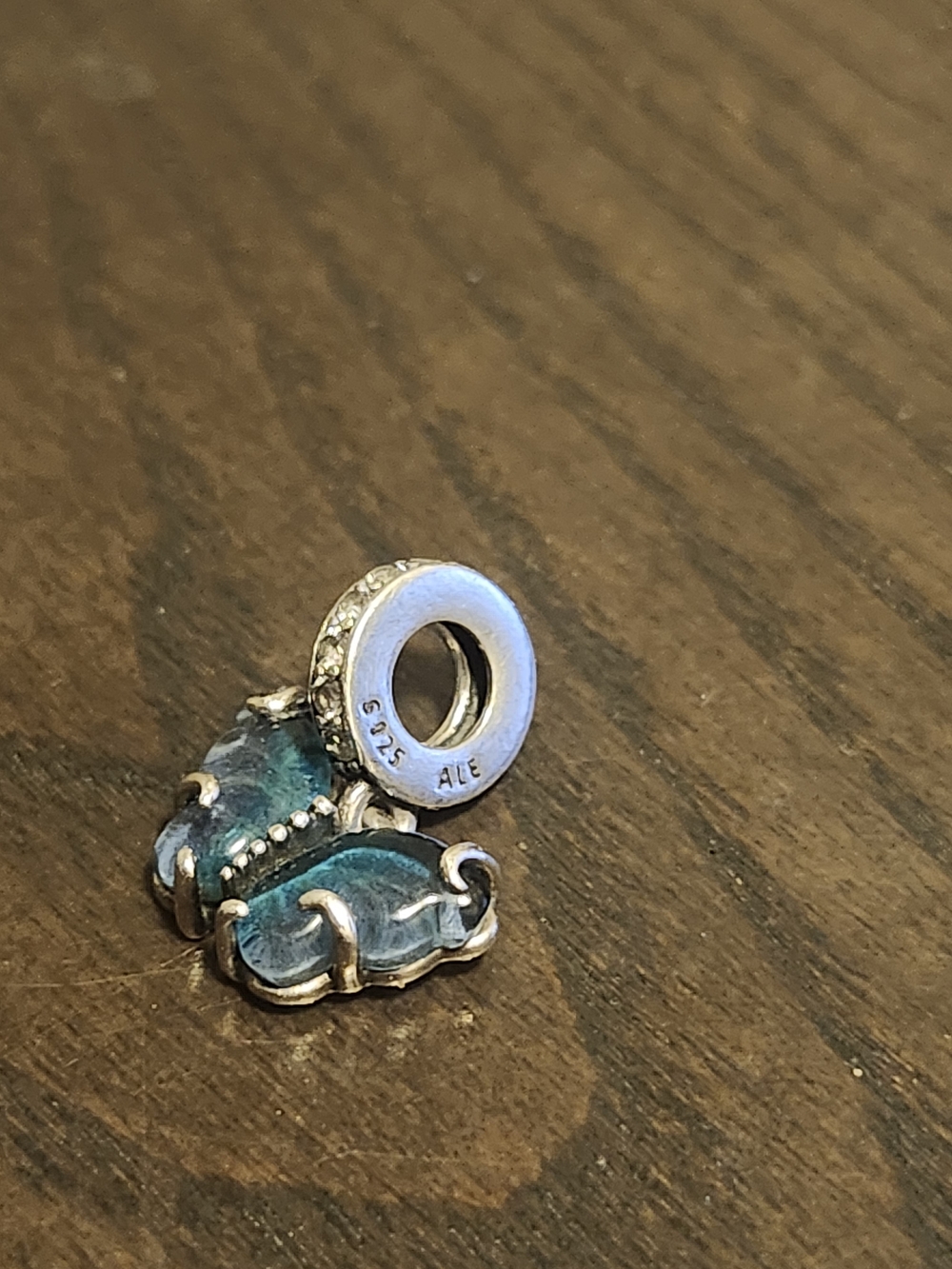 PANDORA Blue Murano Glass Butterfly Charm - Sterling Silver & Italian Glass